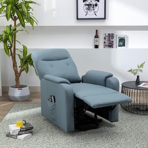 PU Leather Electric Power Lift Recliner with Side Pocket, Adjustable Massage and Heating Function, Gray