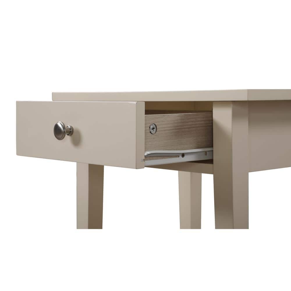 Dalton Beige Modern Nightstand with Open Storage Shelf