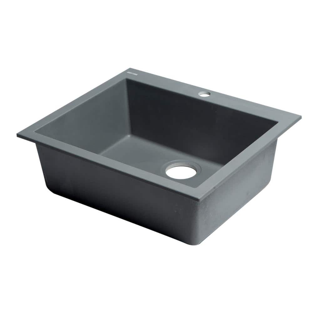 Alfi Brand AB2420DI-T 23.63'' L Drop-In Single Bowl Granite Kitchen Sink