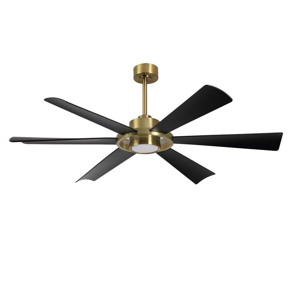 60 in. Modern 6-Blade Ceiling Fan with Remote and LED Light, Gold/Black price history on PriceWatchPro