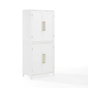 Roarke White Engineered Wood 30 in. Pantry Cabinet