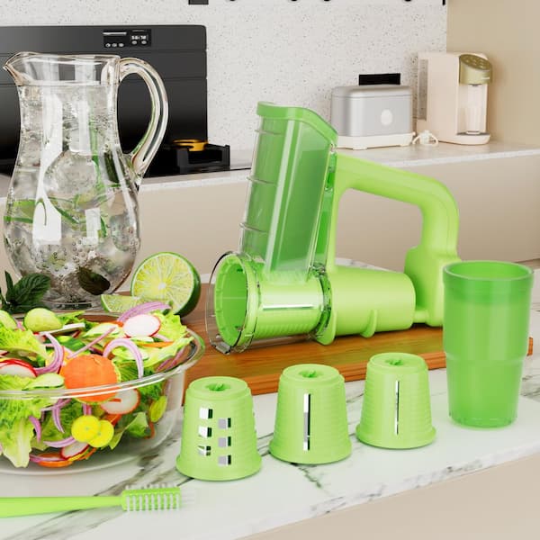 JFVKAF White Electric Rotary Cheese Grater with 3 Blades for Hard