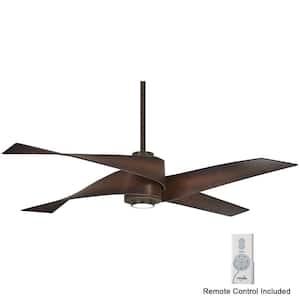 Artemis IV 64 in. Integrated LED Indoor Oil Rubbed Bronze and Toned Tobacco Ceiling Fan with Light with Remote Control