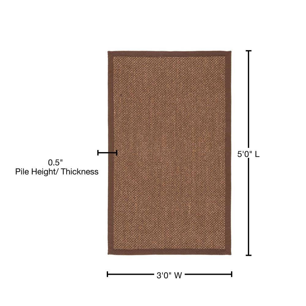 Brown Sisal and Jute Handmade Area Rug, 3' x 5'