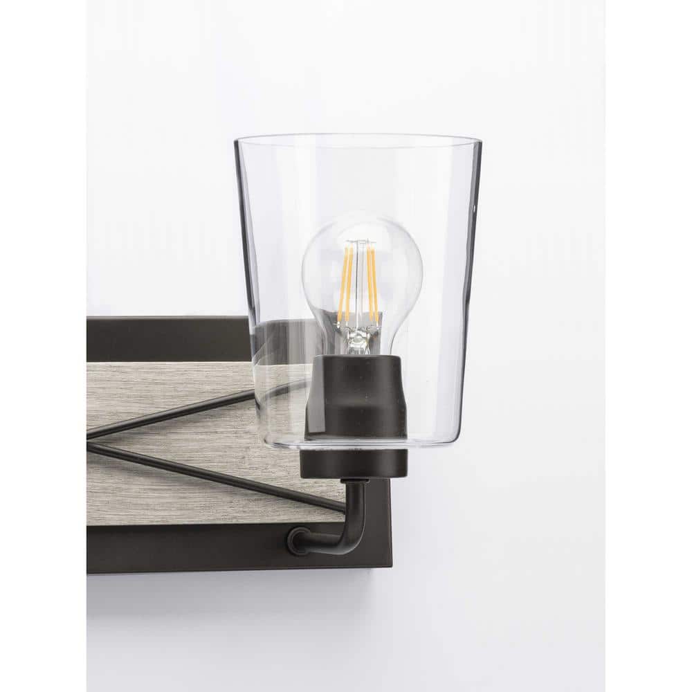 Briarwood Bronze and Black 2-Light Bath Wall Fixture