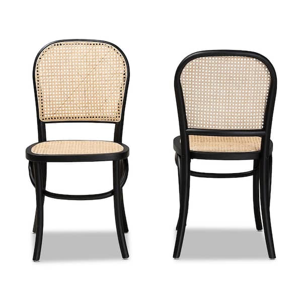 Baxton Studio Louis Beige and Black Dining Chair (Set of 2) 201-2P-12337-HD  - The Home Depot