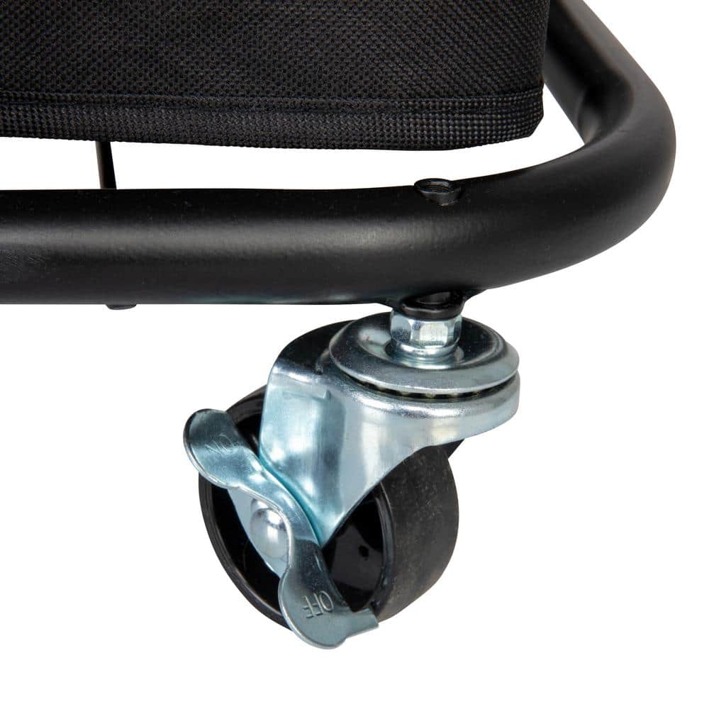 Black Metal 2-Bag Rolling Laundry Sorter with Wheels