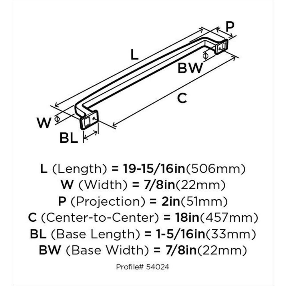 Satin Nickel 18-Inch Appliance Pull with Mounting Hardware