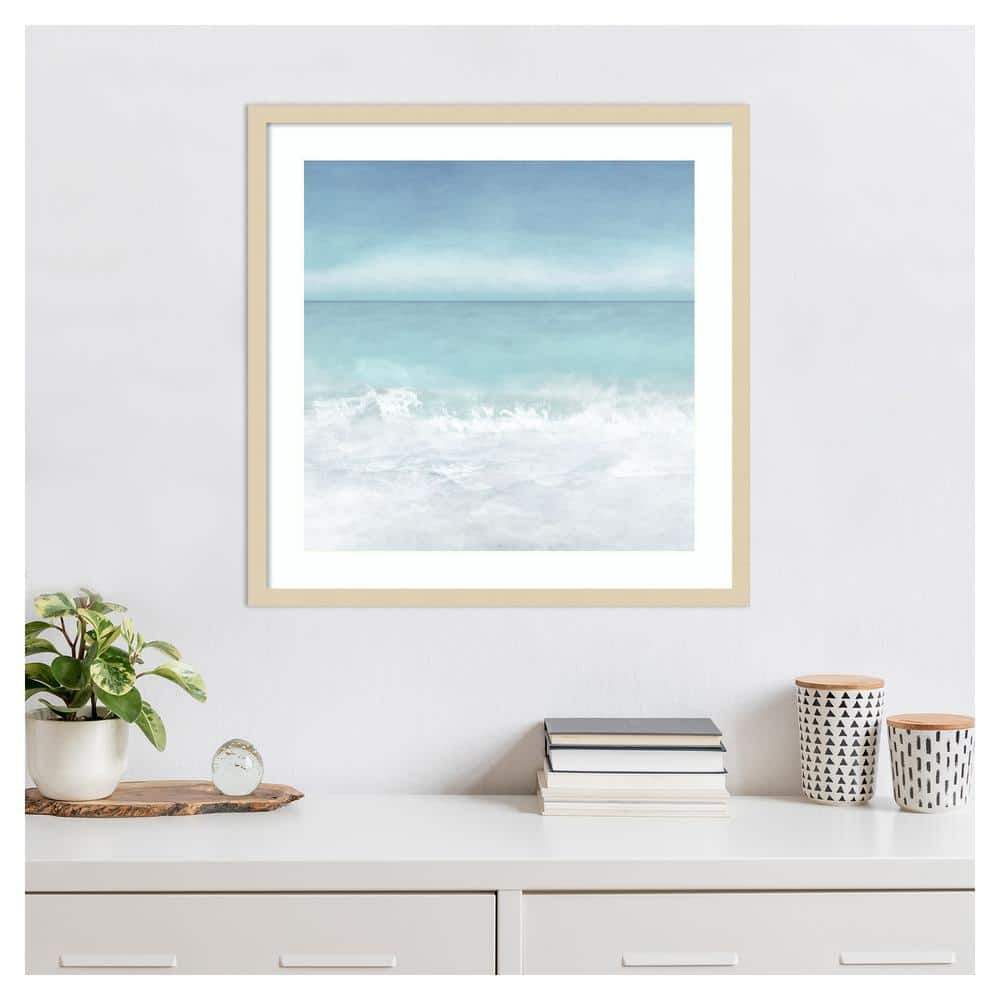 Tranquil Ocean Waves Beach II Abstract Coastal Framed Print