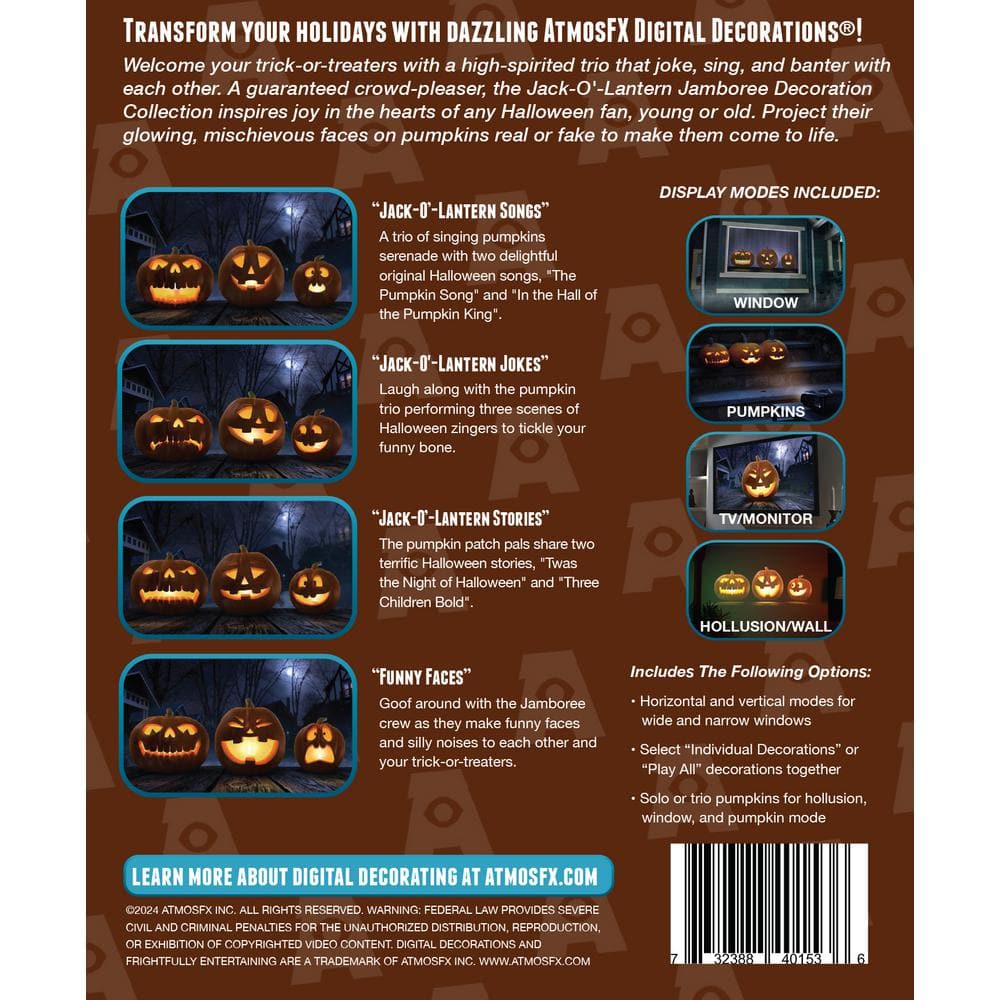 HoliScapes Multicolor Halloween USB Projector Kit with Screen