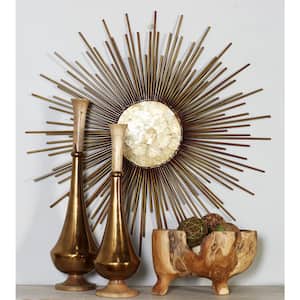 36 in. x 36 in. Gold Capiz Shell Glam Abstract Wall Decor