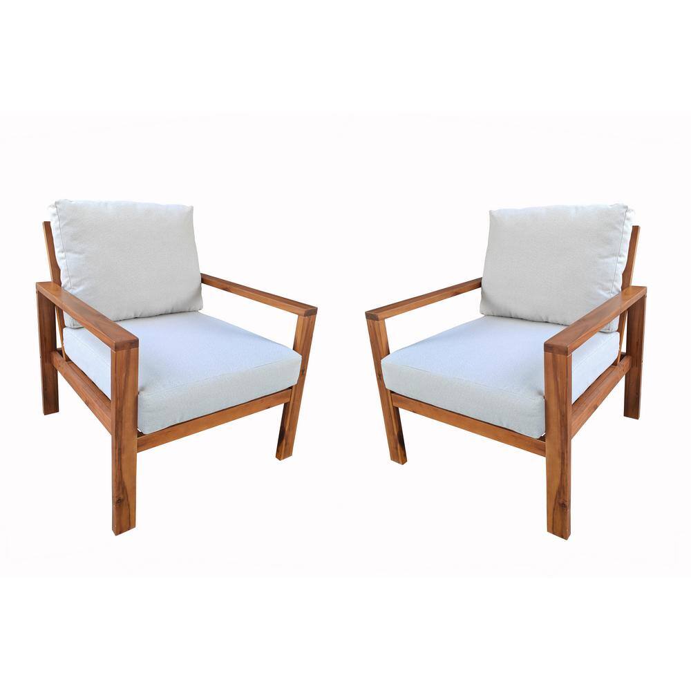 Veila Wood Outdoor Lounge Chair with Light Grey Cushions (2-Pack) price history on PriceWatchPro