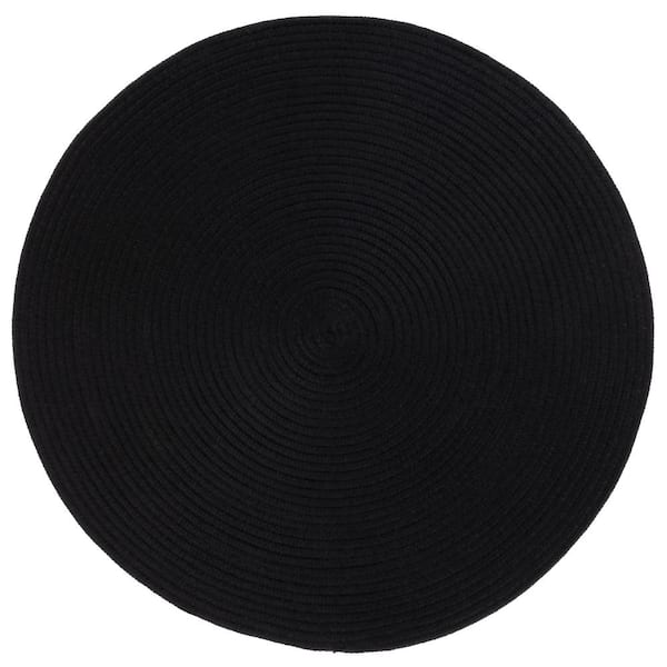SAFAVIEH Braided Black 4 ft. x 4 ft. Abstract Round Area Rug