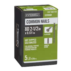 2-1/2 in. x 8D Hot Dipped Galvanized Common Nails 5 lbs. (478-Count)