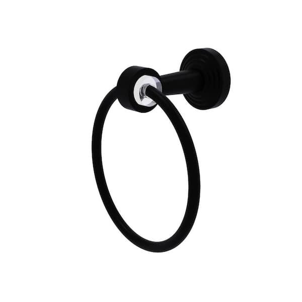 Allied Brass Pacific Beach Collection Wall Mounted Towel Ring in Matte Black