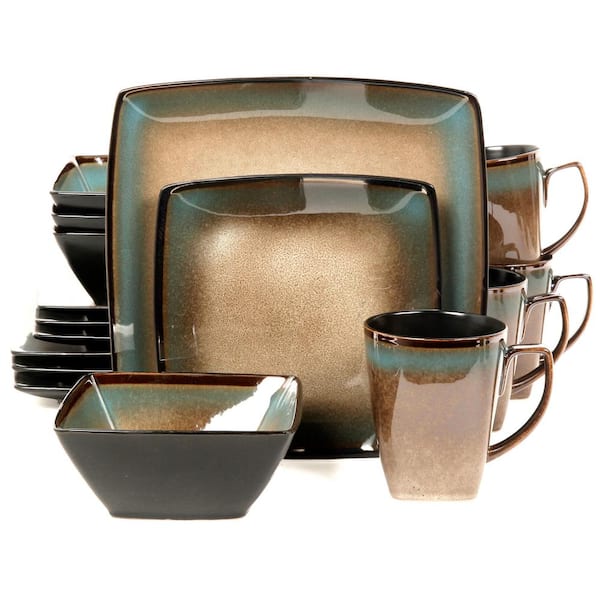 GIBSON elite Tequesta 16-Piece Casual Tan Stoneware Dinnerware Set 