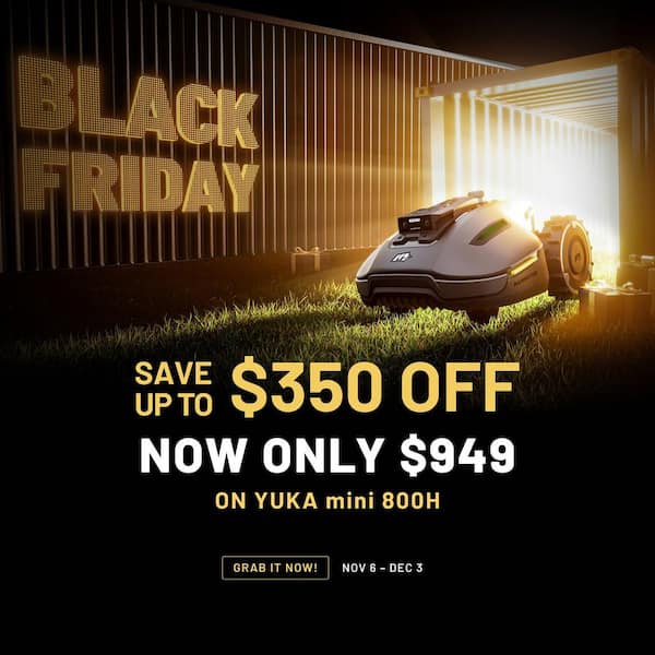 YUKA Mini 800H 7.5 in. Robot Lawn Mower (0.4 Acres) Adjustable Cutting Height (2.0 in.- 3.5 in.) UltraSense AI Vision