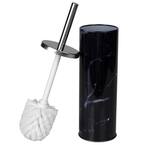 Home Basics Faux Marble Toilet Brush Set, White