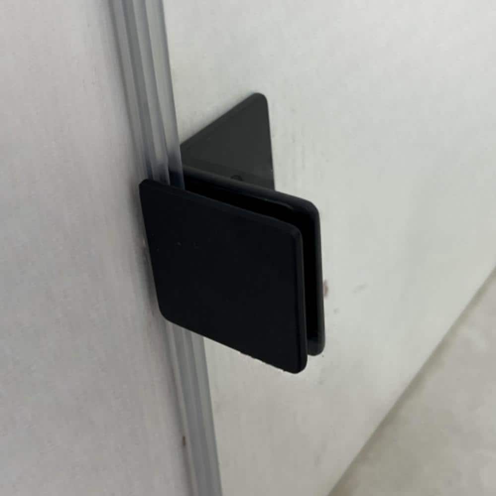 60 in. Matte Black Frameless Sliding Shower Door with Clear Glass