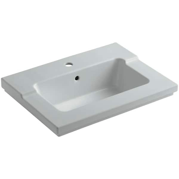 KOHLER Tresham 25.5 in. X 19 in. Vitreous China Single Basin Vanity Top in Ice Grey