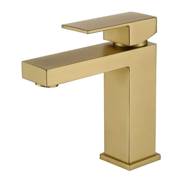Unbranded Single Handle Single-Hole Bathroom Faucet in Brushed Gold