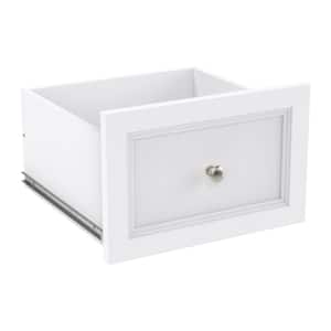 Selectives 10 in. H x 15 in. W White Wood Drawer with Silver Handle