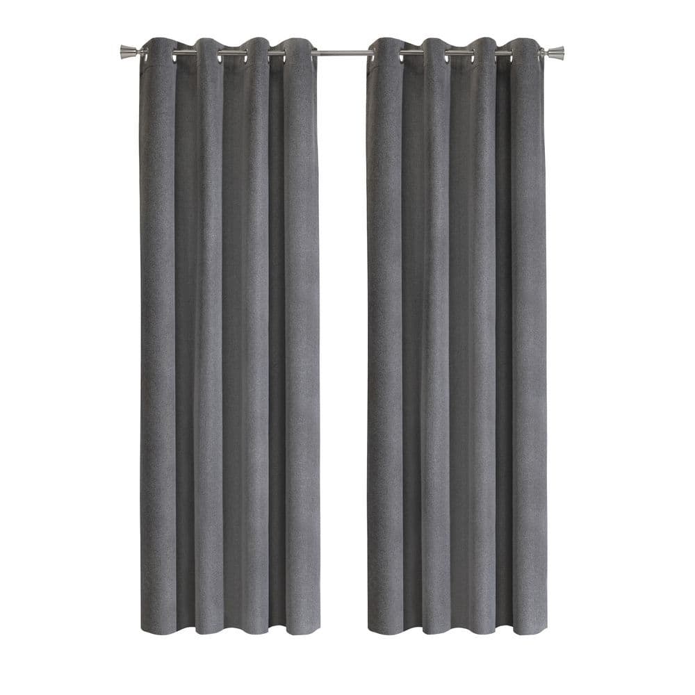 Duo Vice Versa Black to Light Grey Polyester Textured 52 in. W x 84 in. L Grommet Indoor Blackout Curtain (Single Panel) price history on PriceWatchPro