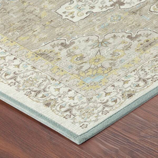 Chantille Machine Washable Indoor/Outdoor Abstract ACN2854 Ivory 8 ft. x 10 ft. Area Rug