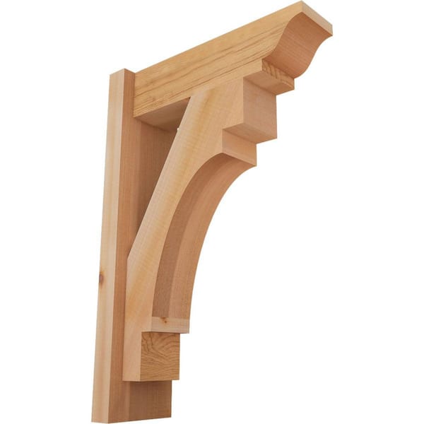 Ekena Millwork 6 in. x 24 in. x 16 in. Western Red Cedar Merced Traditional Smooth Outlooker