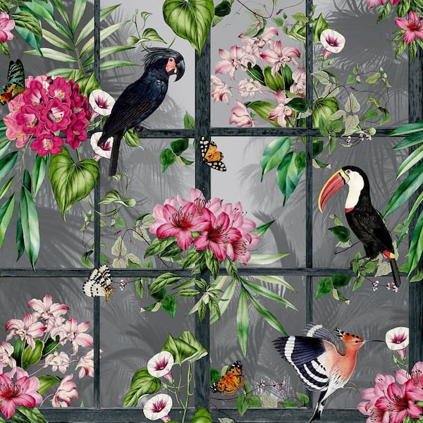 Arthouse Dorothea Multi-Colored Tropical Birds Wallpaper Sample