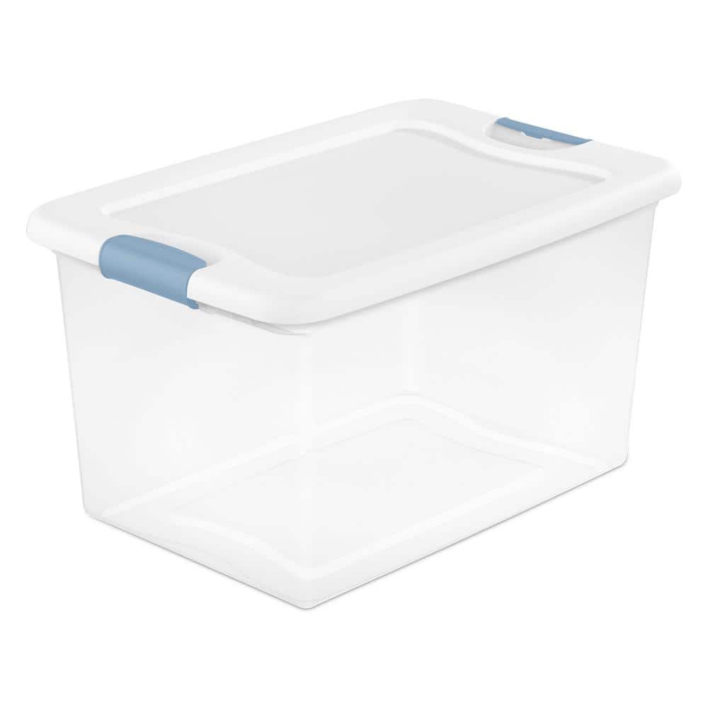 64 Quart Clear Plastic Stackable Storage Bins with Latching Lids