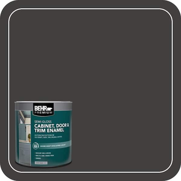 1 qt. #N510-7 Blackout Semi-Gloss Enamel Interior/Exterior Cabinet, Door & Trim Paint