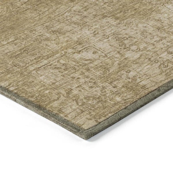 Tan 2 ft. x 8 ft. Woven Abstract Runner Indoor/Outdoor Area Rug