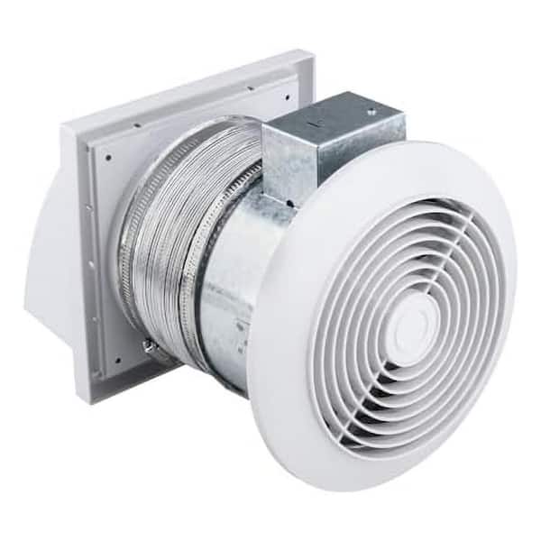 6 Inch Wall Exhaust Fan Adjustable Aluminum Foil Duct 80 CFM 4.0 Sones Rain Wind Protection Kitchen Vent