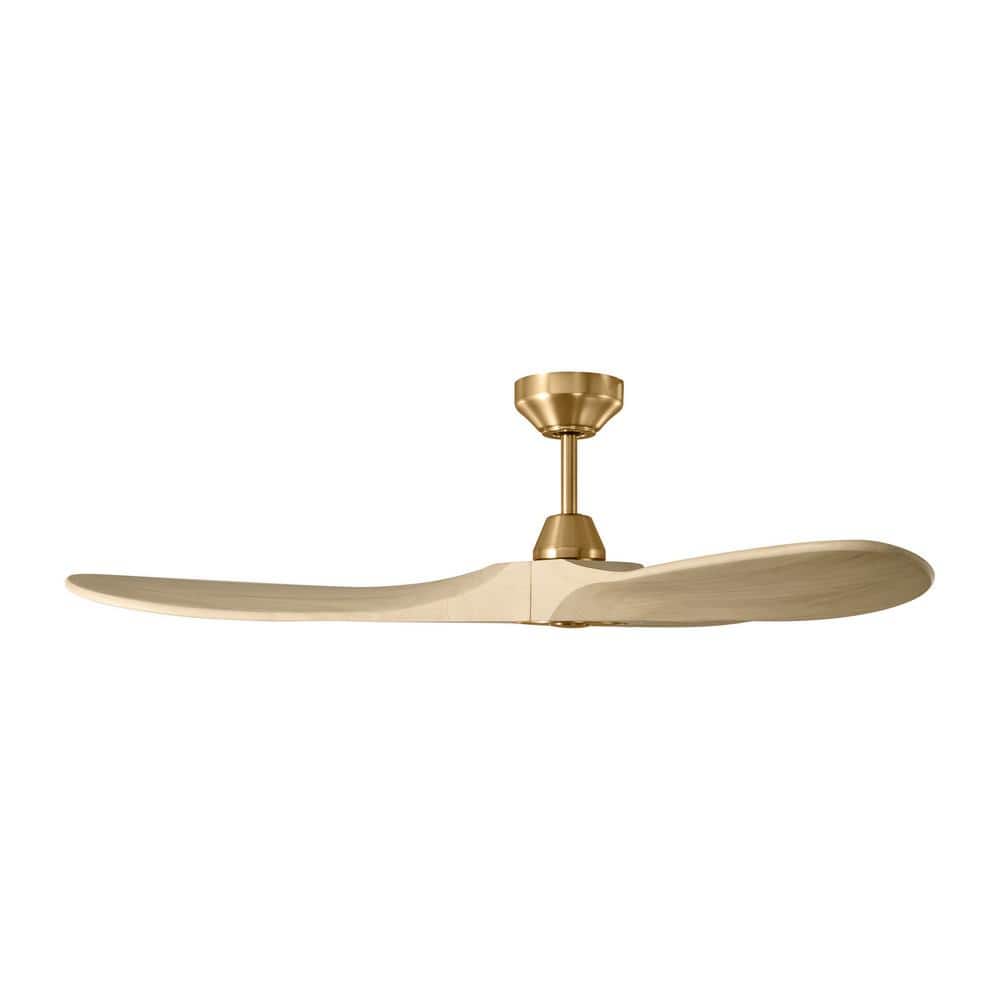 Maverick 52-Inch Burnished Brass Ceiling Fan with White Oak Blades