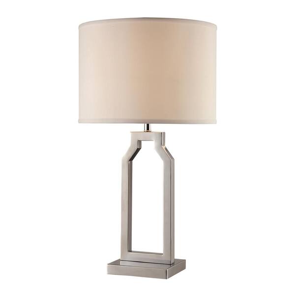 Bel Air Lighting 26.5 in. Polished Chrome Indoor Table Lamp with Metal Base