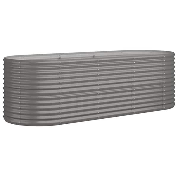 Cisvio Garden Raised Bed Powder-Coated Metal 88.2 in. x 31.5 in. x 26.8 in. Gray