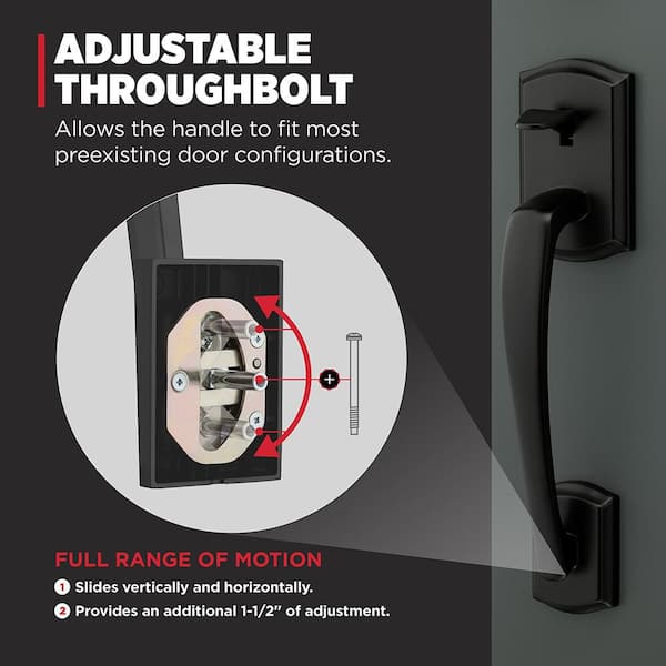 Kwikset Prescott Matte Black Double Door Dummy Door Handleset with