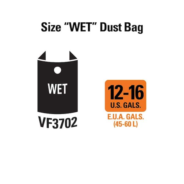 RIDGID VF3702B Premium Size A Wet or Dry Dust and Debris Bags for Select 12 Gal. to 16 Gal. RIDGID Wet/Dry Shop Vacuums (12-Pack) - 2