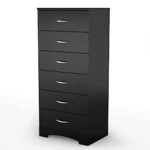 Step One 6-Drawer Pure Black Chest of Drawers