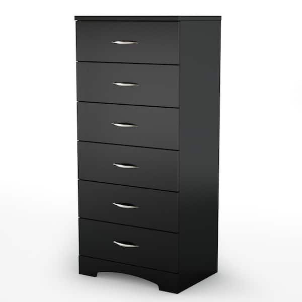 South Shore Step One 6-Drawer Pure Black Chest of Drawers