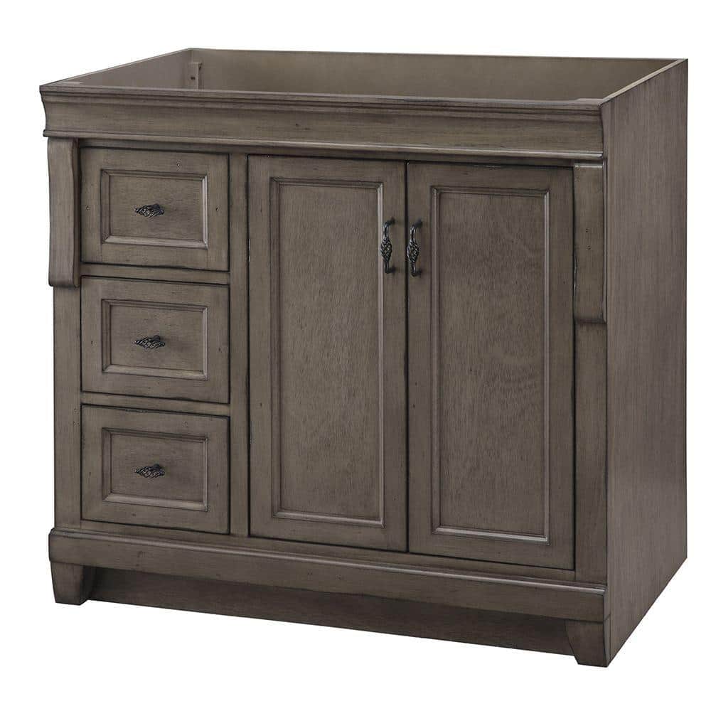 Home Decorators Collection Naples 36 In W Bath Vanity Cabinet Only In Distressed Grey With Left Hand Drawers Nadga3621dl The Home Depot