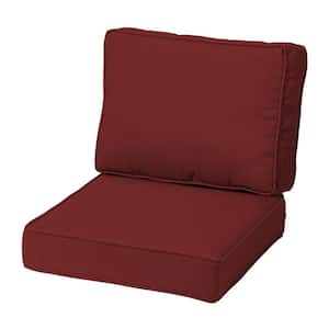 ProFoam 22 in. x 22 in. 2-Piece Plush Deep Seating Outdoor Lounge Chair Cushion in Classic Red