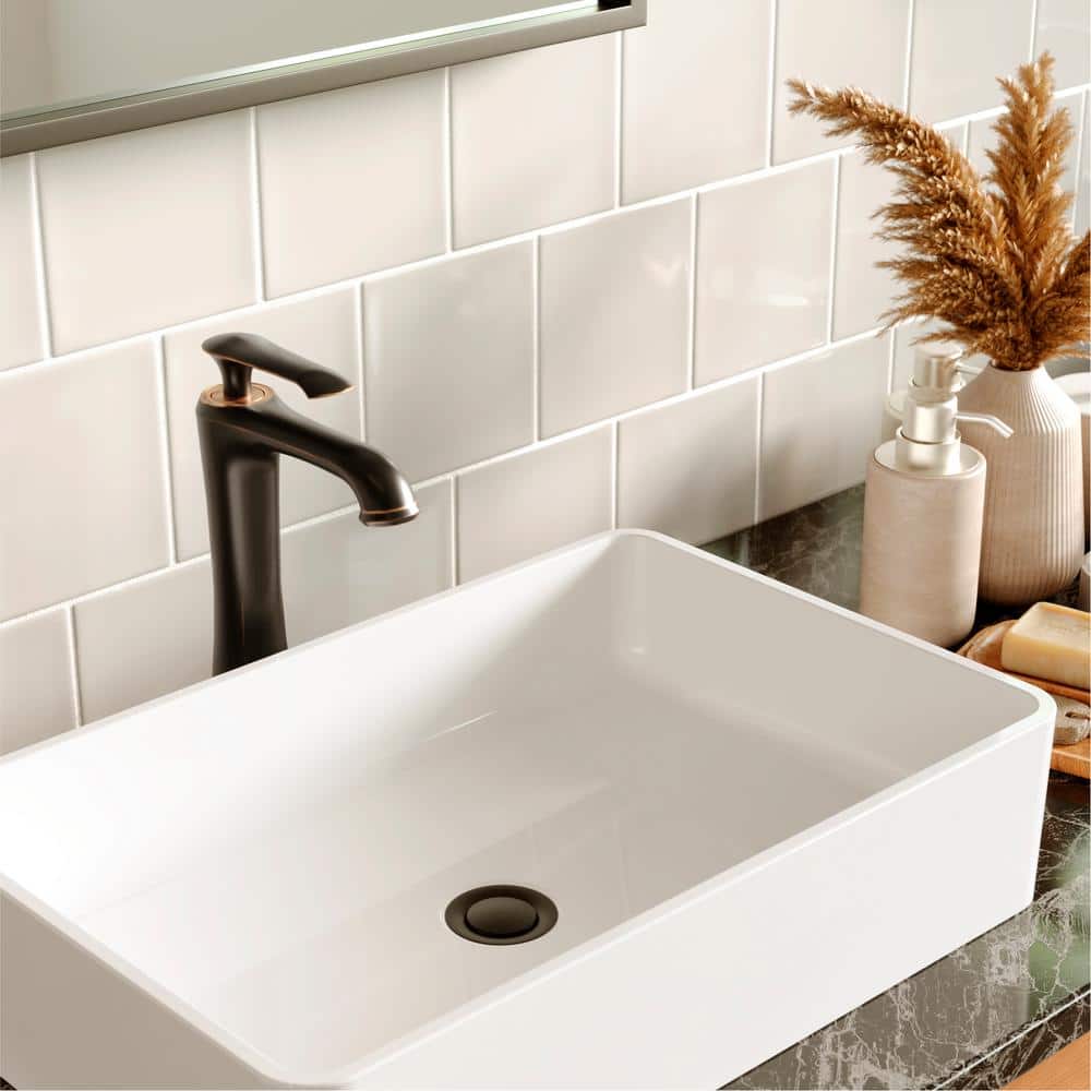 Woodburn Oil Rubbed Bronze Vessel Bathroom Faucet with Pop-Up Drain