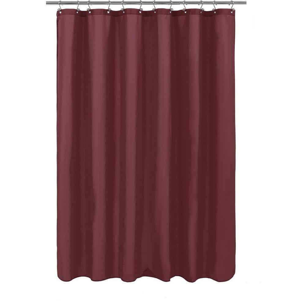 72 in. W x 72 in. L Waterproof Fabric Shower Curtain in Burgundy