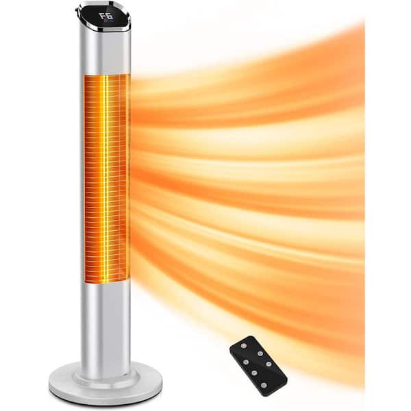 Nordic Hygge 47 in. 1500-Watt Patio Infrared Space Heater Outdoor/Indoor Use, IP64, ETL, 9-Level Temperature, R/C, 24H Timer