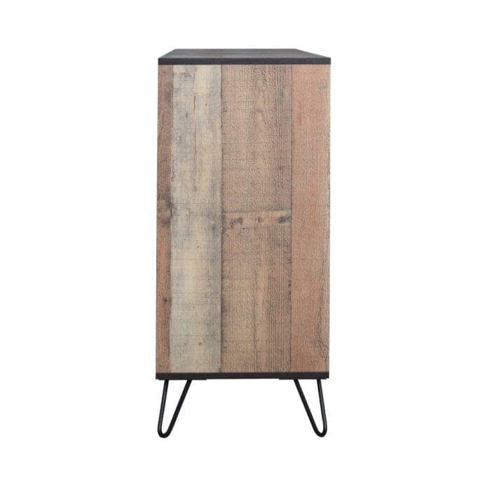 Rustic Brown Solid Wood 6-Drawer Dresser with Metal Legs