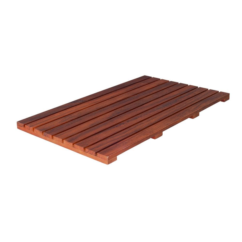 23.62 in. x 15.75 in. Solid Teak Bath Anti-Slip Shower Mat