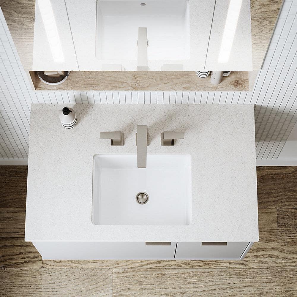 Verticyl 17" Ice Gray Ceramic Rectangular Undermount Bathroom Sink