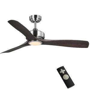 Bayshire 52 in. LED Indoor/Outdoor Brushed Nickel Ceiling Fan with Remote Control and White Color Changing Light Kit